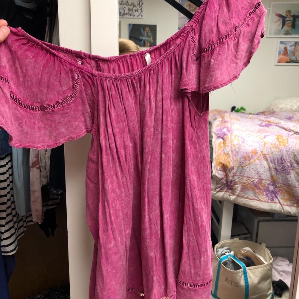 Pink off the shoulder top